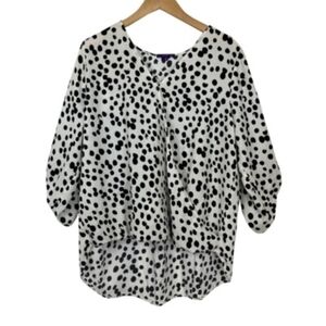 West Kei Black and White Polka Dot Blouse